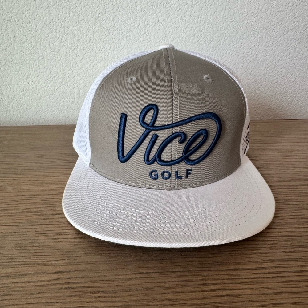 Vice Golf Cap in Gray and White